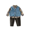 Beibei City Korean Version Boys' Autumn Shirt Vest Three-piece Set, Children's Pants Set, Children's Clothing QT-3021 Item Picture